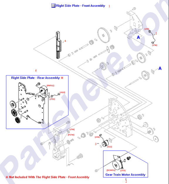 HP parts picture diagram for RG5-7115-000CN-C, RF5-4010-000CN, RF5-4010-020CN-R, RG5-7115-000CN, RG5-6932-070CN, RG5-6934-000CN, RH7-5389-000CN, RH7-5389-000CN-R, RB3-0090-000CN, RF5-4010-000CN-R, RG5-7115-000CN-R, RF5-4010-020CN